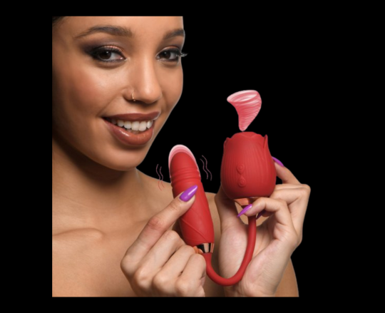 Romping Rose Suction and Thrusting Vibrator