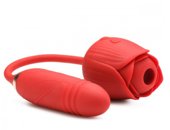 Romping Rose Suction and Thrusting Vibrator